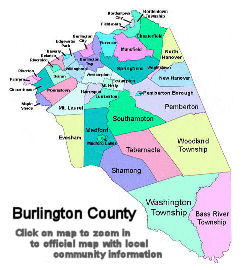 Burlington County Municipalities (Townships) Map