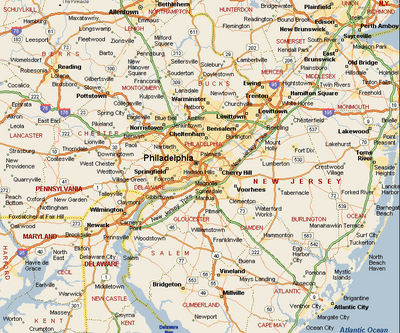 Delaware Valley Area Map