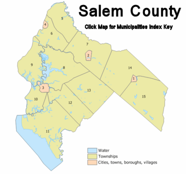 Salem County Municipalities (Townships) Map