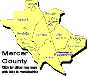 Mercer County Municipalities (Townships) Map